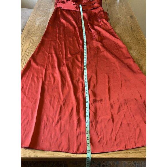 Azazie Eren ? Bronzer Satin Mermaid Full Length Dress Custom Size A16 Rust Read - Picture 6 of 11